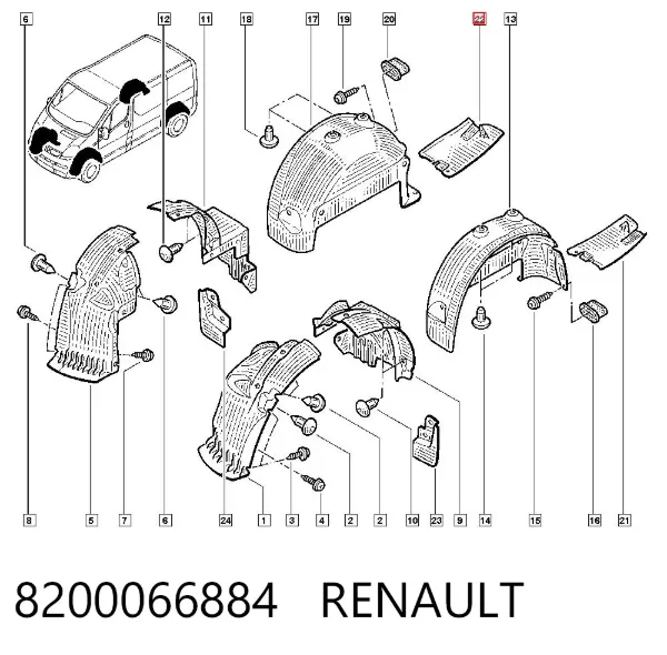 Защита бампера заднего 8200066884 Renault (RVI)