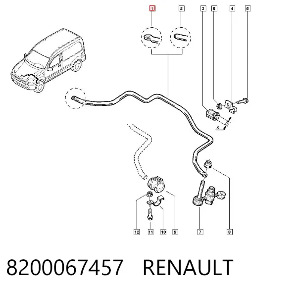 Передний стабилизатор 8200067457 Renault (RVI)