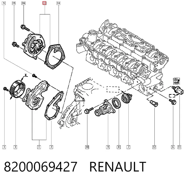 Помпа 8200069427 Renault (RVI)