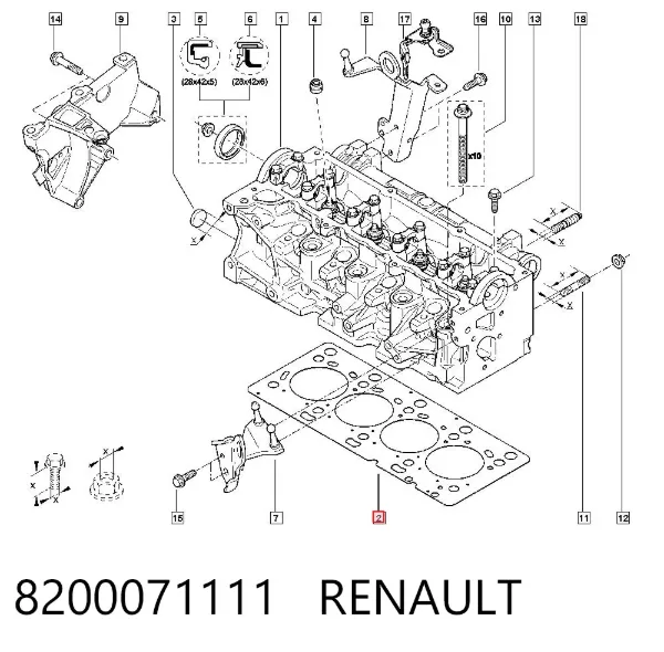 Прокладка ГБЦ 8200071111 Renault (RVI)