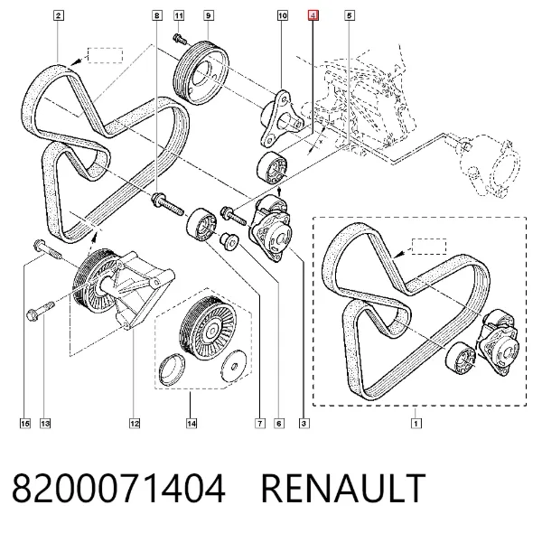 Паразитный ролик 8200071404 Renault (RVI)