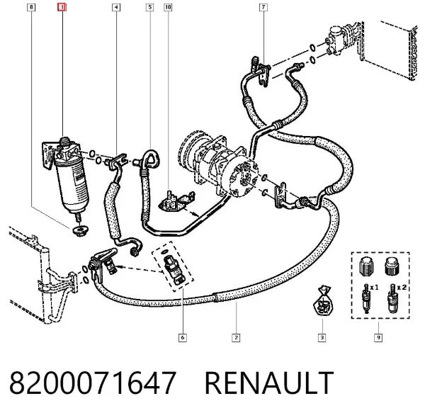 Осушитель кондиционера 8200071647 Renault (RVI)
