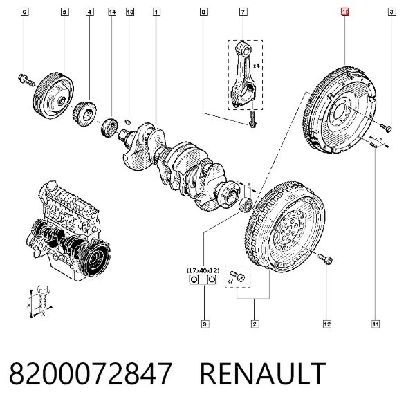Маховик 8200072847 Renault (RVI)
