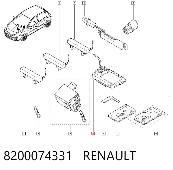 Замок зажигания 8200074331 Renault (RVI)