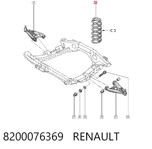 Передняя пружина 8200076369 Renault (RVI)
