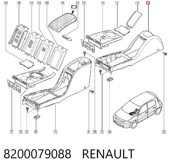 Консоль панели управления центральная 8200079088 Renault (RVI)