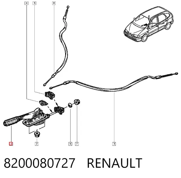 Рычаг ручного тормоза 8200080727 Renault (RVI)