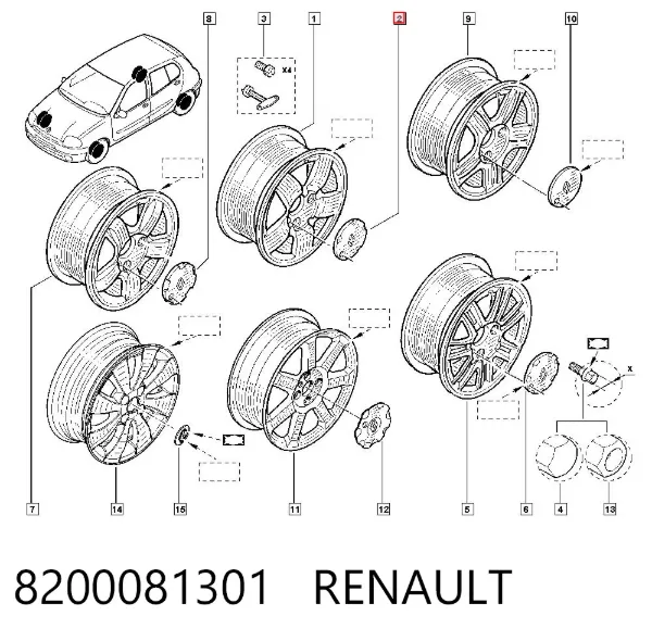 Колпаки 8200081301 Renault (RVI)