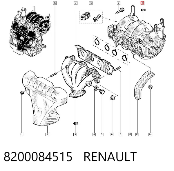 Впускной коллектор 8200084515 Renault (RVI)