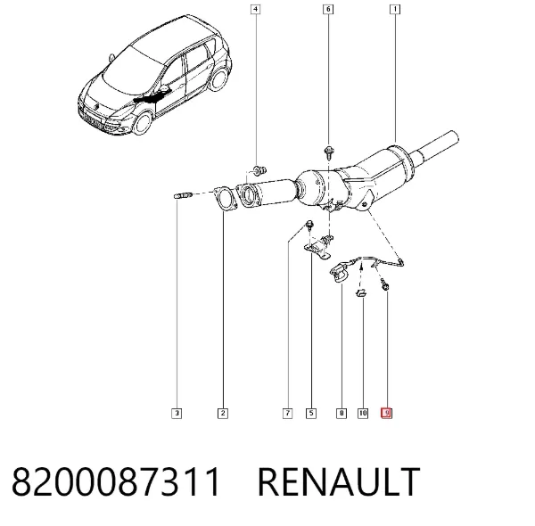 Болт ГБЦ 8200087311 Renault (RVI)