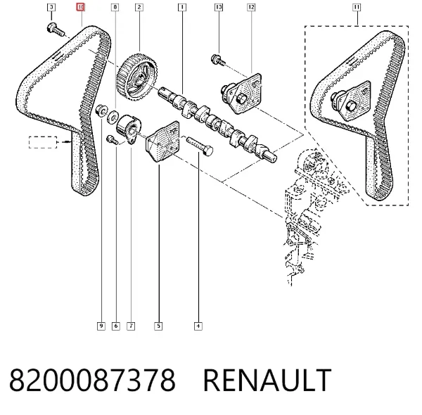 Ремень ГРМ 8200087378 Renault (RVI)