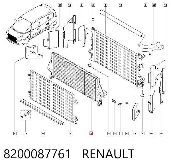 Интеркулер 8200087761 Renault (RVI)