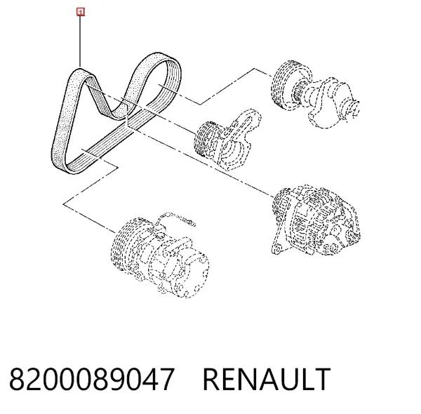 Ремень генератора 8200089047 Renault (RVI)