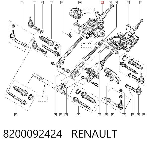 Рулевая колонка 8200092424 Renault (RVI)