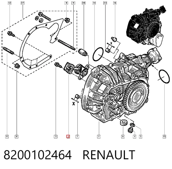 Рабочий цилиндр сцепления в сборе 8200102464 Renault (RVI)