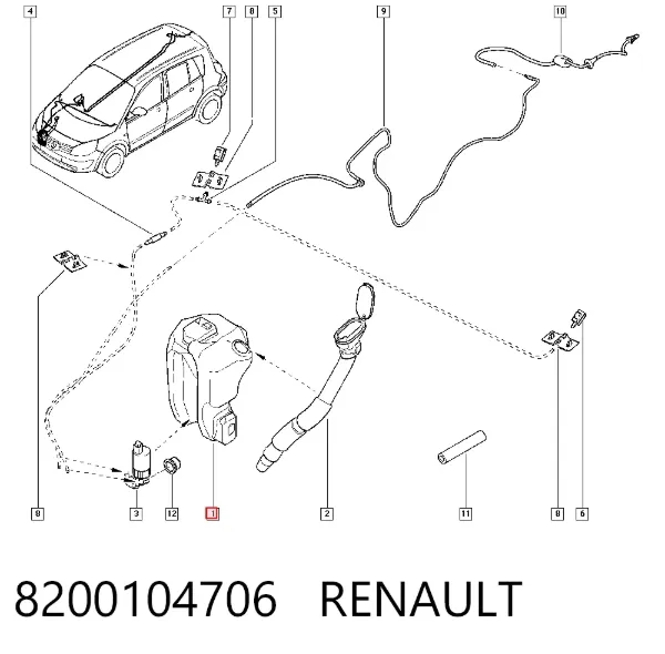 Бачок омывателя 8200104706 Renault (RVI)