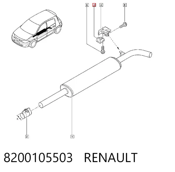 Хомут глушителя 8200105503 Renault (RVI)