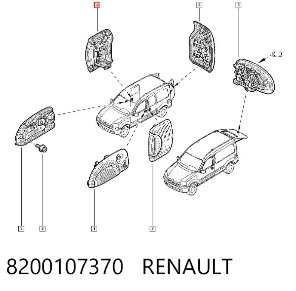 Ручка боковой двери наружная правая 8200107370 Renault (RVI)