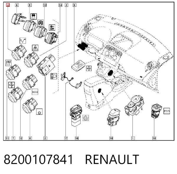 Переключатель управления круиз контролем 8200107841 Renault (RVI)