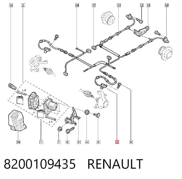 Датчик АБС передний 8200109435 Renault (RVI)