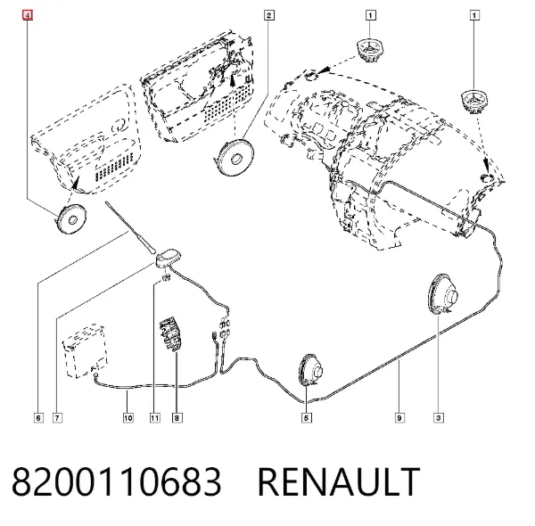 Динамик задней двери 8200110683 Renault (RVI)