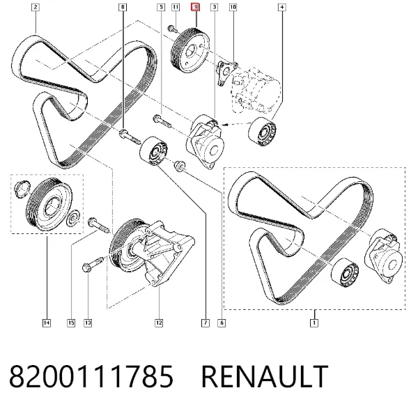 Шкив насоса ГУР 8200111785 Renault (RVI)