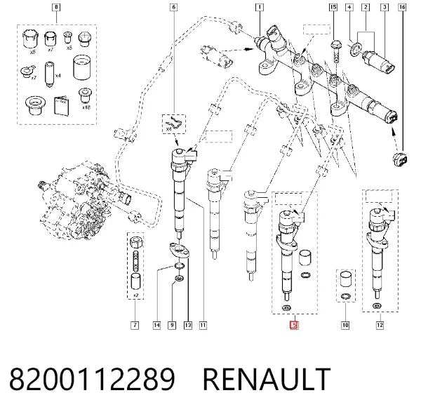 Топливные форсунки 8200112289 Renault (RVI)