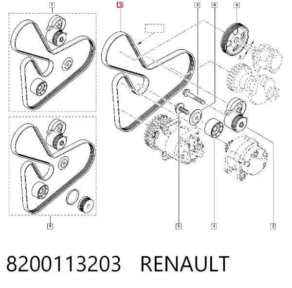 Ремень генератора 8200113203 Renault (RVI)
