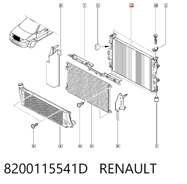 Радиатор 8200115541D Renault (RVI)