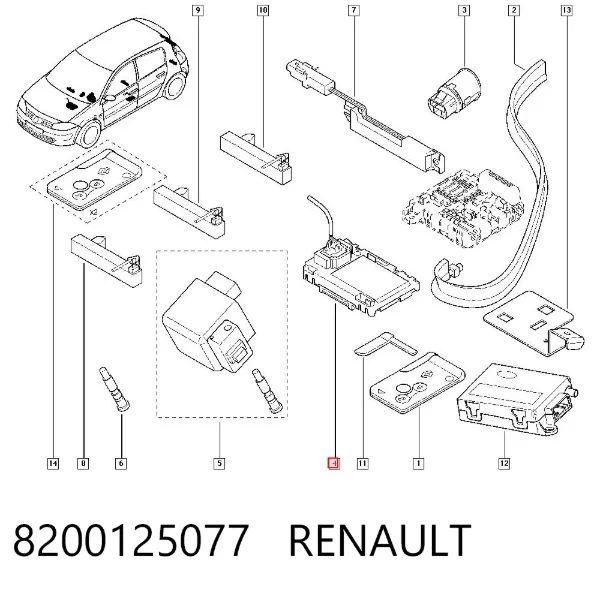 Замок зажигания 8200125077 Renault (RVI)