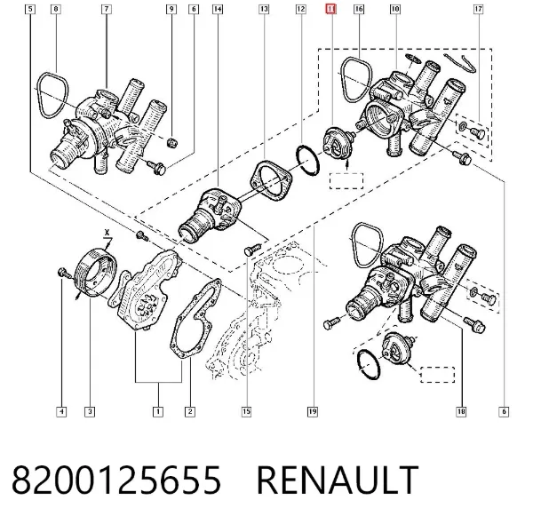 Термостат 8200125655 Renault (RVI)