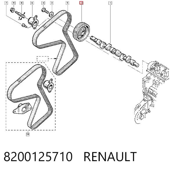 Шестерня распредвала 8200125710 Renault (RVI)