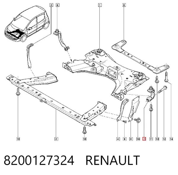 Кронштейн передней балки 8200127324 Renault (RVI)