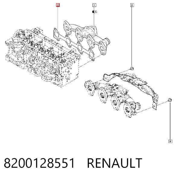 Прокладка коллектора 8200128551 Renault (RVI)
