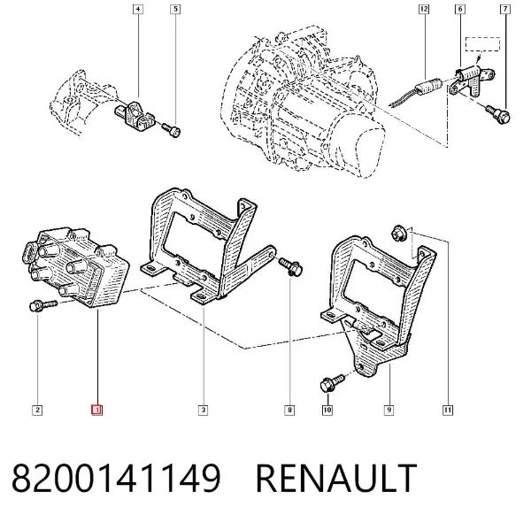 Катушка зажигания 8200141149 Renault (RVI)