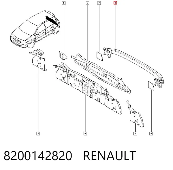 Усилитель заднего бампера 8200142820 Renault (RVI)