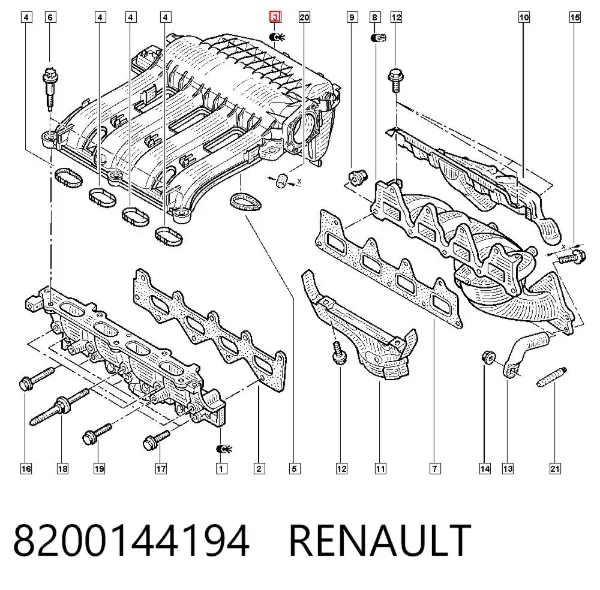 Впускной коллектор 8200144194 Renault (RVI)
