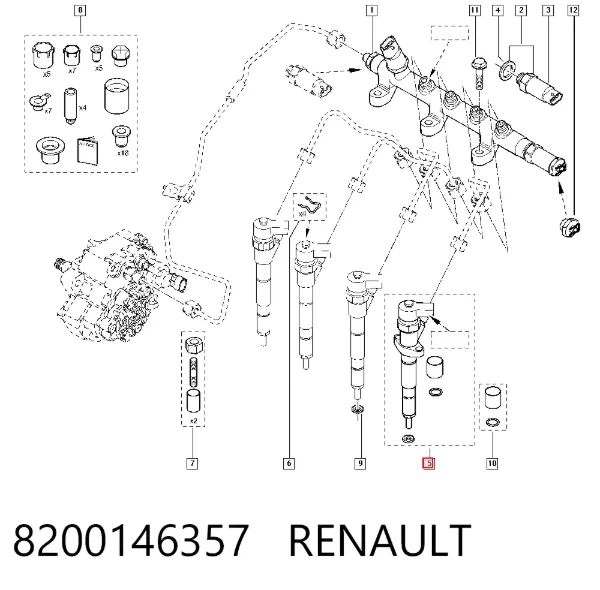 Топливные форсунки 8200146357 Renault (RVI)