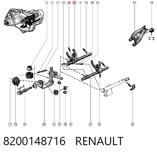 Вилка включения 1-й и 2-й передачи 8200148716 Renault (RVI)