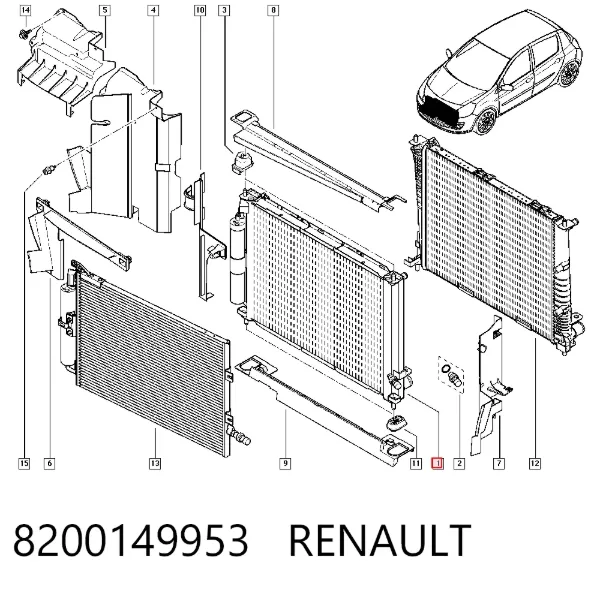 Радиатор 8200149953 Renault (RVI)