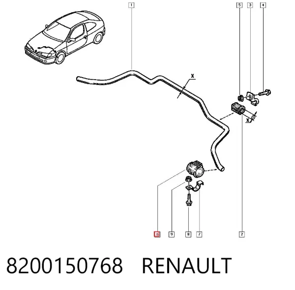 Втулка стабилизатора переднего наружная 8200150768 Renault (RVI)