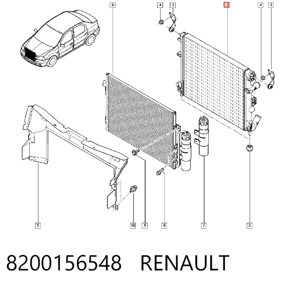 Радиатор 8200156548 Renault (RVI)