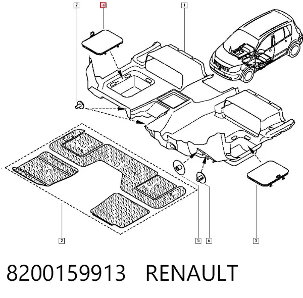 Крышка перчаточного ящика (бардачка) 8200159913 Renault (RVI)