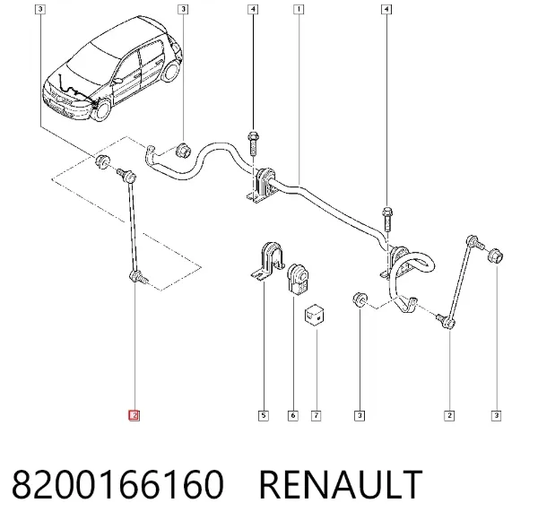 Стойка переднего стабилизатора 8200166160 Renault (RVI)