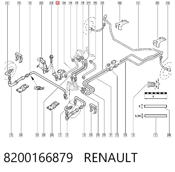 Скоба тормозной трубки 8200166879 Renault (RVI)