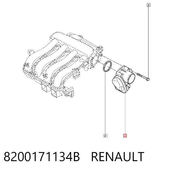 Дроссельная заслонка 8200171134B Renault (RVI)