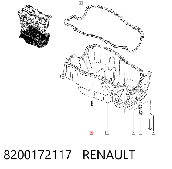 Болт поддона двигателя 8200172117 Renault (RVI)