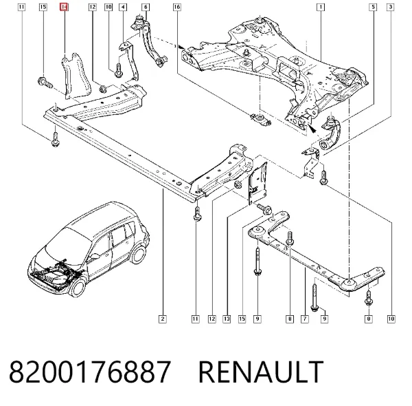 Защита двигателя правая 8200176887 Renault (RVI)