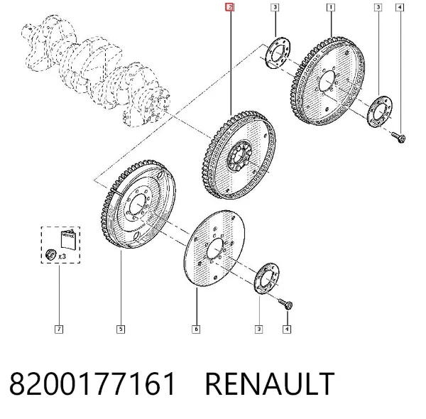 Маховик 8200177161 Renault (RVI)