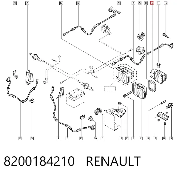 Датчик АБС задний 8200184210 Renault (RVI)